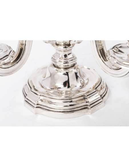 Pair of candelabra in sterling silver circa 1930-Goldsmith TETARD Frères-Bozaart