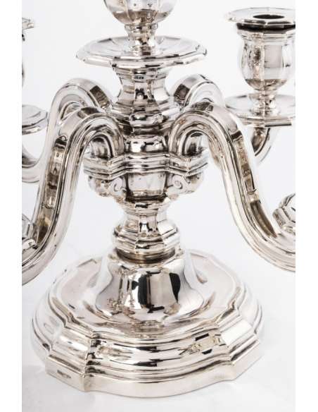 Pair of candelabra in sterling silver circa 1930-Goldsmith TETARD Frères-Bozaart