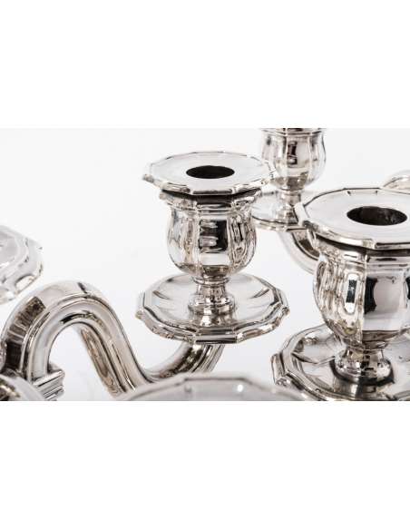 Pair of candelabra in sterling silver circa 1930-Goldsmith TETARD Frères-Bozaart