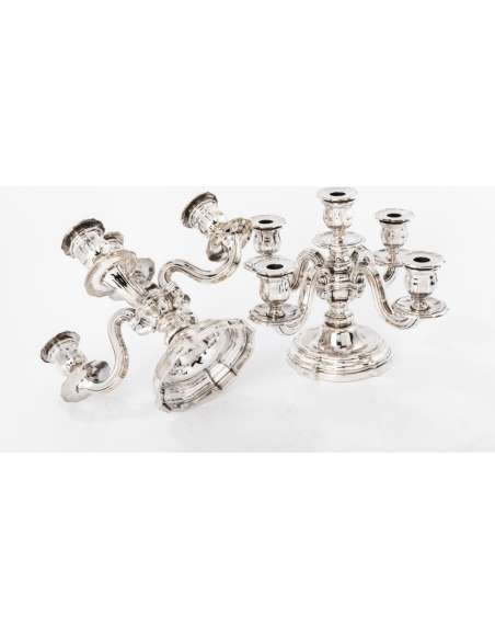 Pair of candelabra in sterling silver circa 1930-Goldsmith TETARD Frères-Bozaart