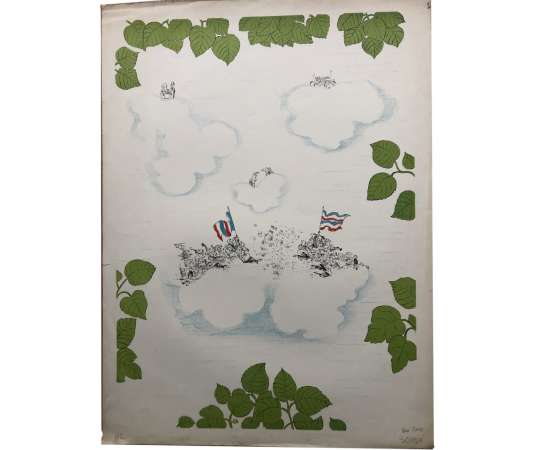Jean Jacques Sempé lithograph from the 1970s