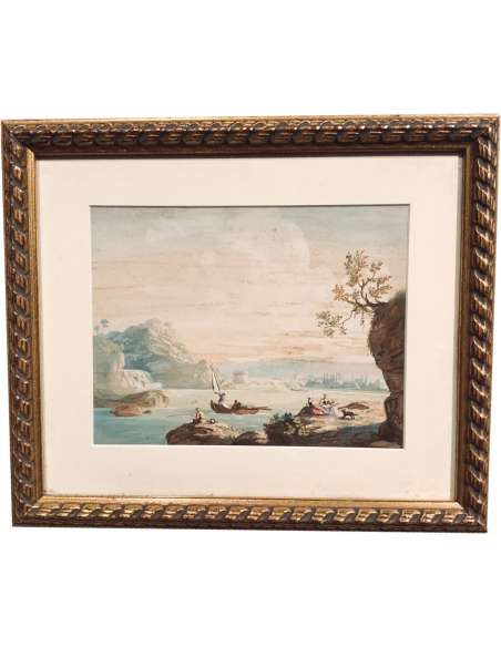 Paysage Marine Italien du style Louis xv du 18éme siècle-Bozaart