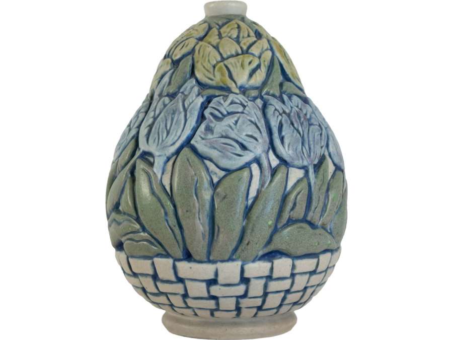 The Mougin brothers Art Nouveau ceramic vase