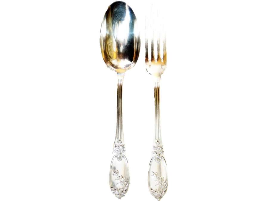 Important Series Of 16 Cutlery For Dessert In Sterling Silver. Louis XVI Style