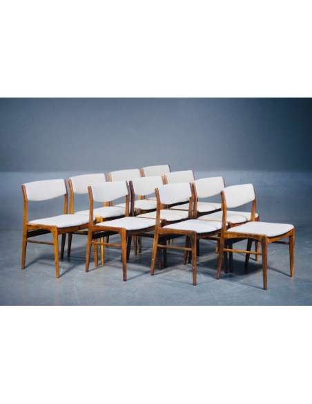 Série de Chaises en Bois Design Danois Années 50-Bozaart