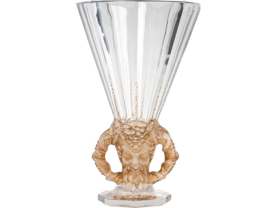 René Lalique: Vase «Faune»+ en cristal de 20ème siècle
