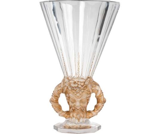 René Lalique: Vase «Faune»+ en cristal de 20ème siècle