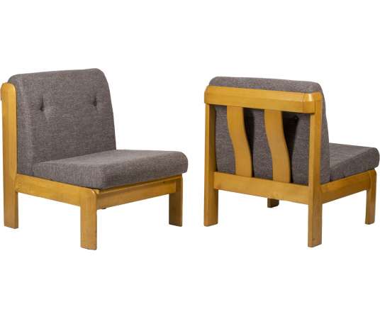 Paire de fauteuils en tissu. Années 1960