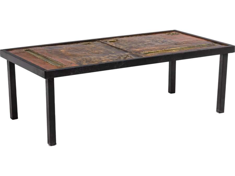 Robert Et Jean Cloutier, Metal coffee table. 1950's