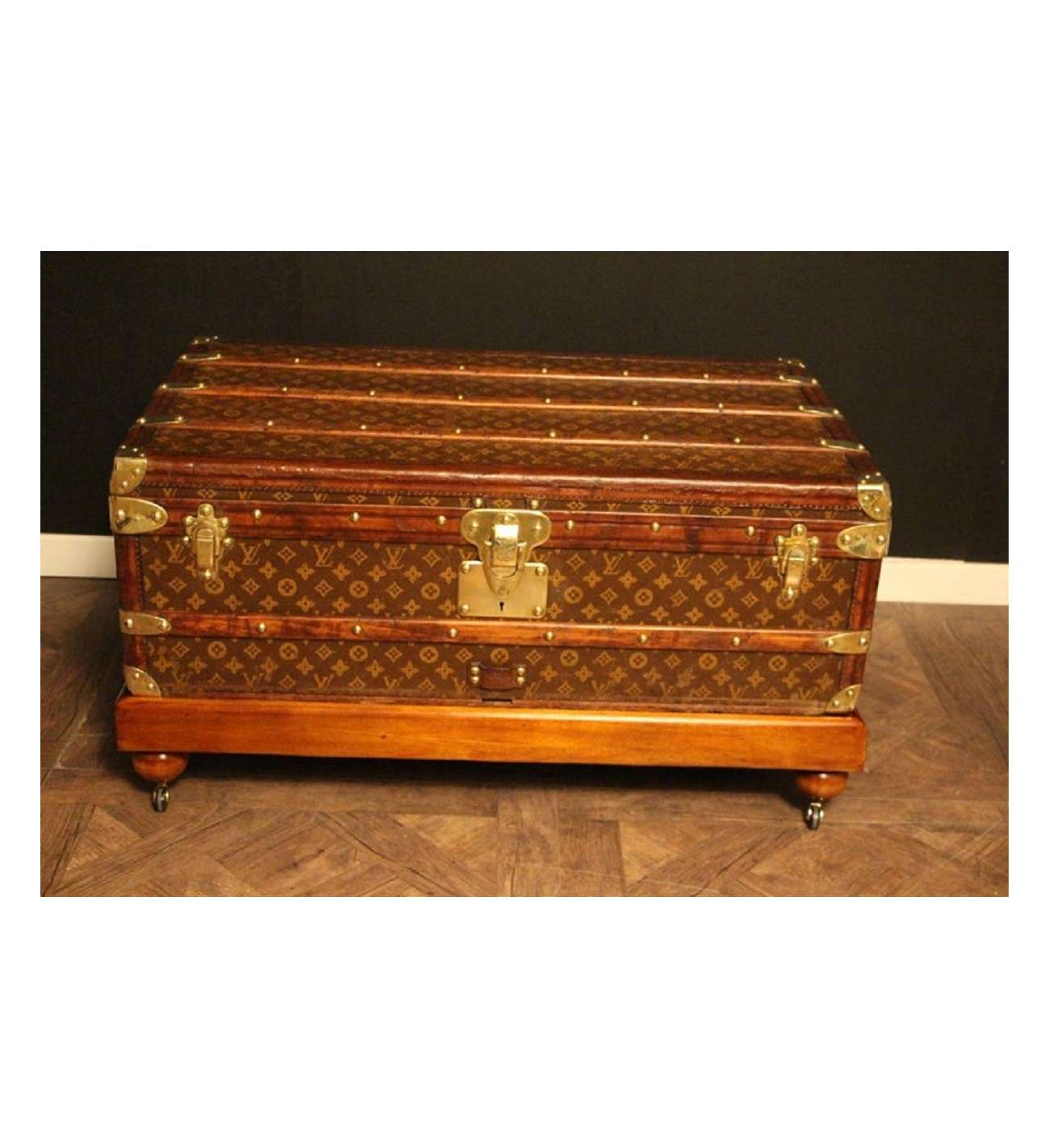 Louis Vuitton Steamer Trunk Monogram Canvas With Original Trays Antique  Luggage