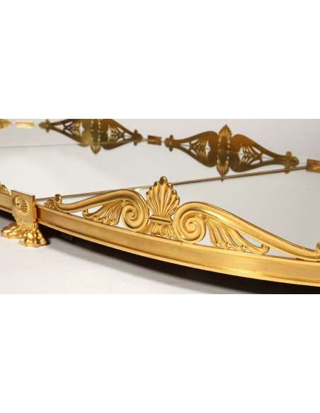 Gilded bronze table top with four parts from the Restoration Period XIXth century-Bozaart