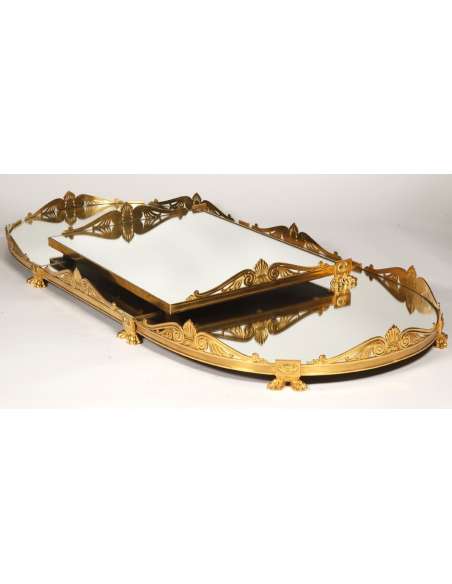 Gilded bronze table top with four parts from the Restoration Period XIXth century-Bozaart