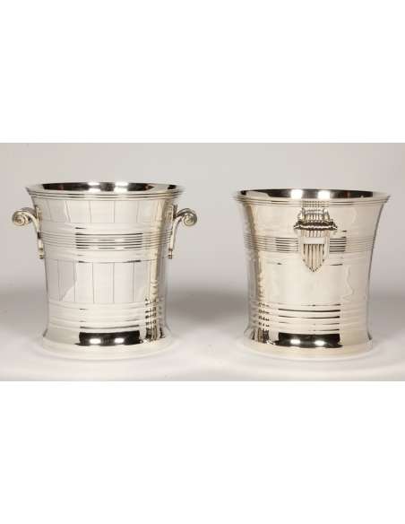 Pair of solid silver refreshers - Art Deco period - Goldsmith BOINTABURET --Bozaart