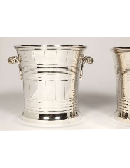 Pair of solid silver refreshers - Art Deco period - Goldsmith BOINTABURET --Bozaart