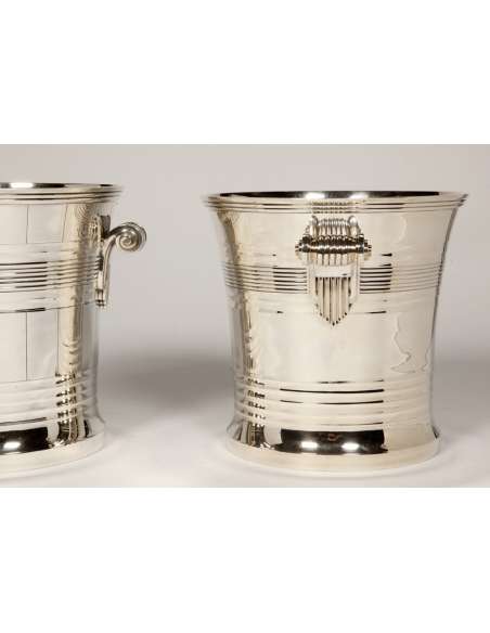 Pair of solid silver refreshers - Art Deco period - Goldsmith BOINTABURET --Bozaart