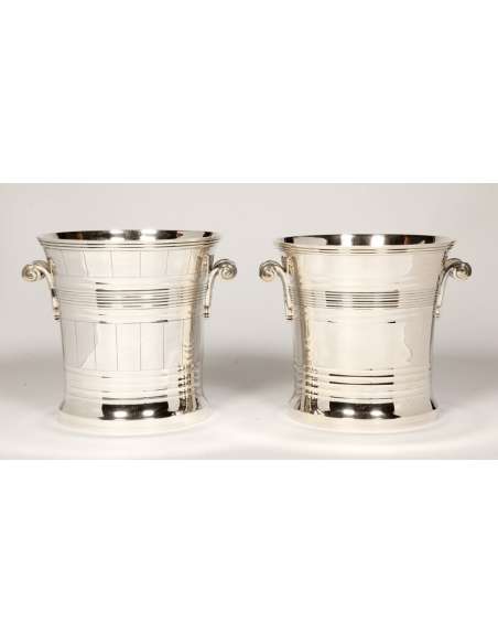 Pair of solid silver refreshers - Art Deco period - Goldsmith BOINTABURET --Bozaart