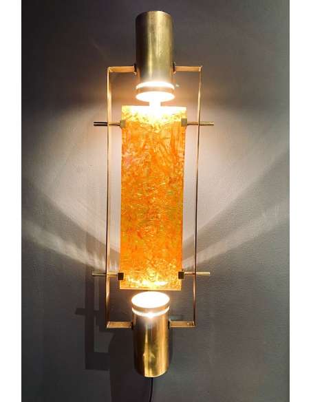 Resin and Brass Lamp Year 60-Bozaart