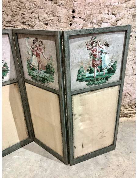 Late 19th Century Painted Wooden Screen-Bozaart