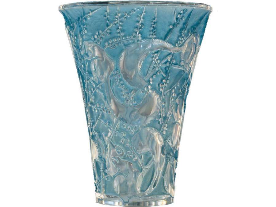 René Lalique: Vase « Senart »+ en verre de 20ème siècle