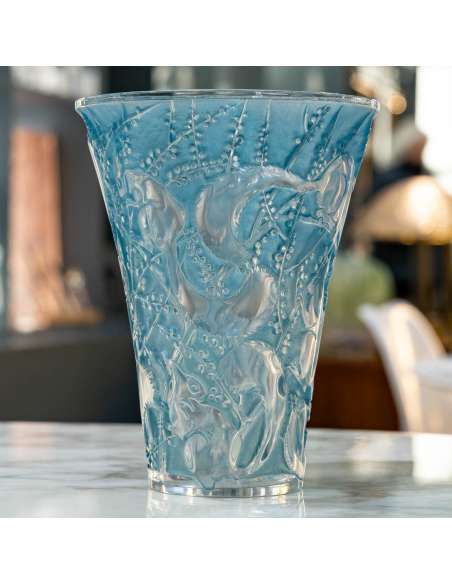 René Lalique ( 1860-1945) Vase « Senart » - vases et objets en verre-Bozaart