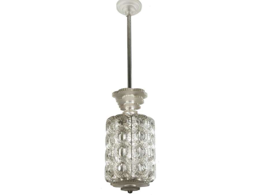 Marc Lalique: 20th century crystal chandelier "Seville