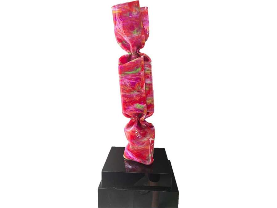 Laurence JENKELL : ”JENK" Wrapping Candy Peach Melba - sculptures other materials