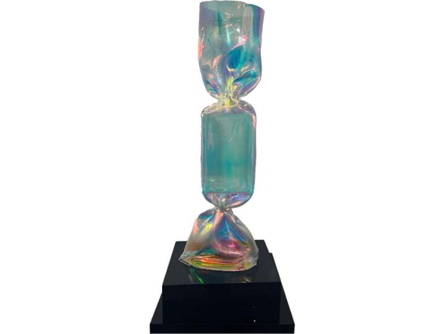Laurence JENKELL : "JENK" Wrapping Radiant Iridescent Candy - sculptures other materials