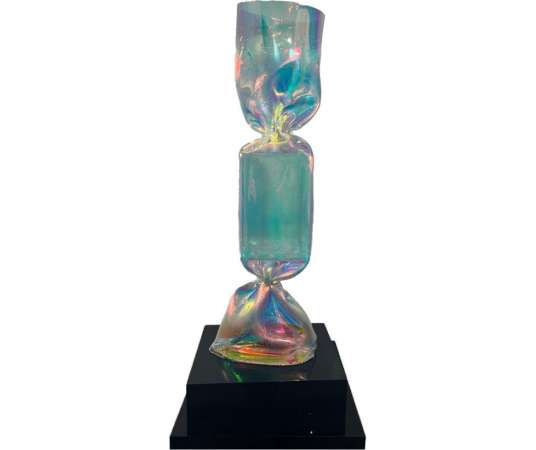 Laurence JENKELL : "JENK" Wrapping Radiant Iridescent Candy - sculptures other materials