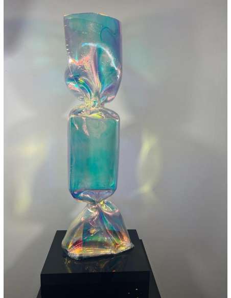 Laurence JENKELL : "JENK" Wrapping Radiant Iridescent Candy - sculptures other materials-Bozaart