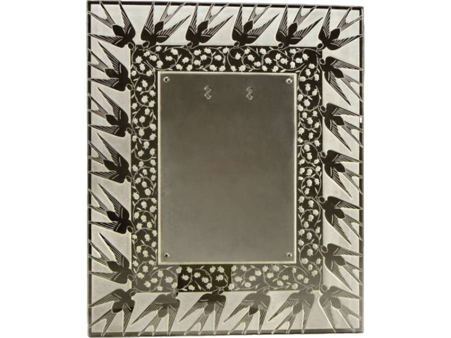 René Lalique: Cadre rectangulaire+ en verre de 20ème siècle