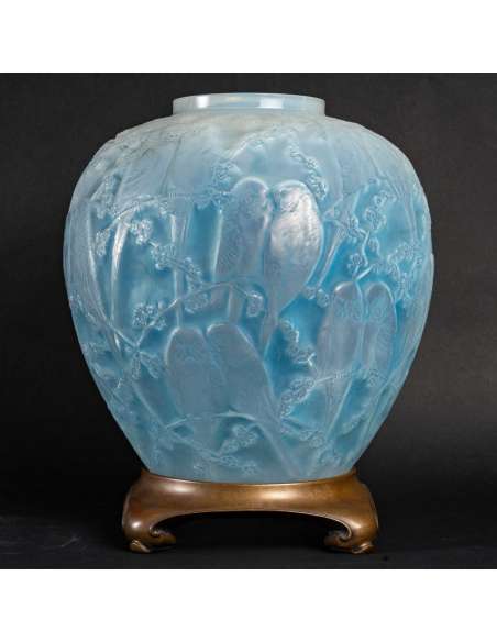 René Lalique 1919 - Vase Perruches Opalescent - vases et objets en verre-Bozaart