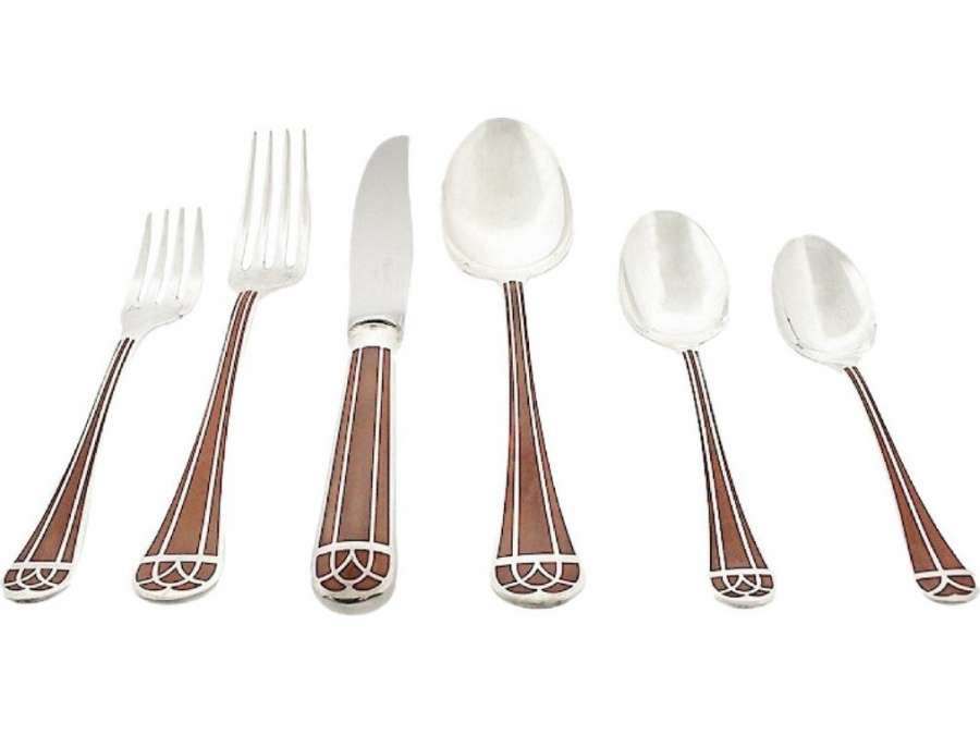 Christofle: "Talisman" household Sienna 120 pieces + silver plated 20th century