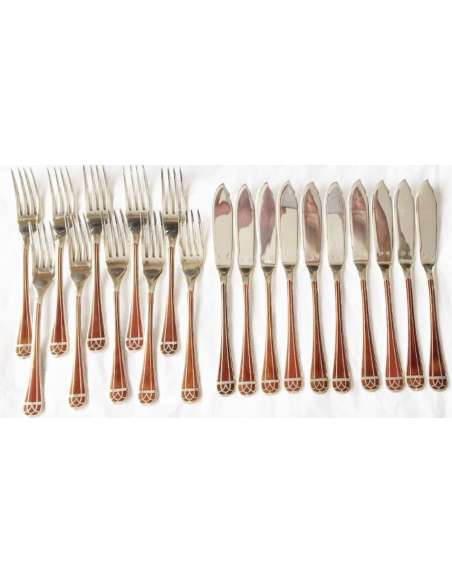 Christofle - "Talisman" housewife Sienna 130 pieces - cutlery, housewives-Bozaart