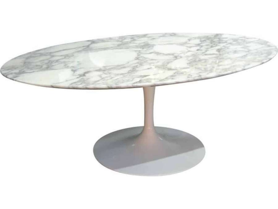 Eero Saarinen - Table basse + en marbre du 20ème siècle