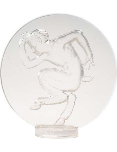 René Lalique : Cachet « Faune » En Verre Blanc Moulé Pressé - vases et objets en verre-Bozaart