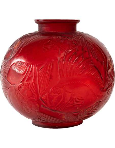 René Lalique: Vase "Fish " of 20th century glass-Bozaart