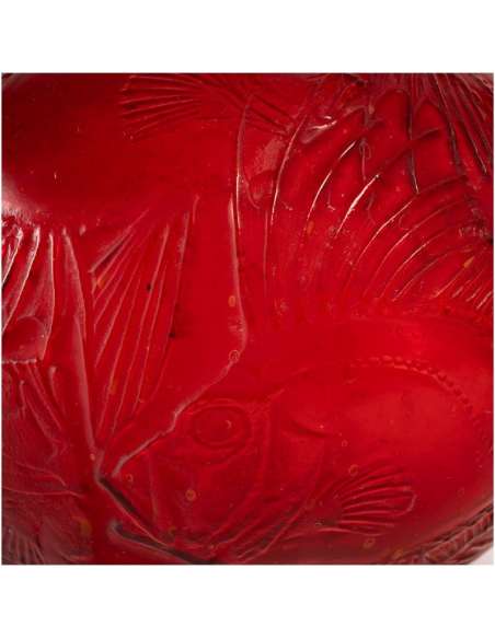 René Lalique: Vase "Poisson" en verre de 20e siècle-Bozaart