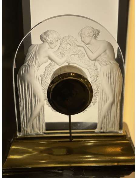 René Lalique Pendule électrique « Les Deux Figurines » 1926 - pendules anciennes-Bozaart