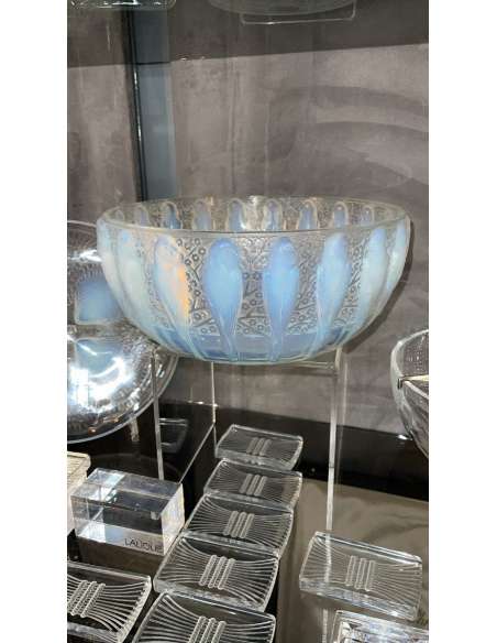 René Lalique : Opalescent Cup "Parakeets" - vases and glass objects-Bozaart