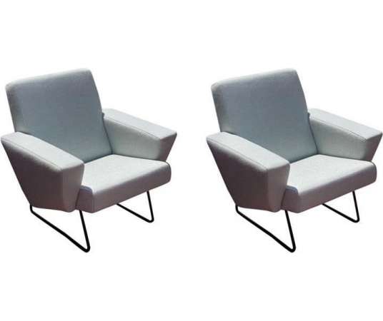 Pair Of Armchair Geneviève Dangles And Cristian Defrance - Design Seats