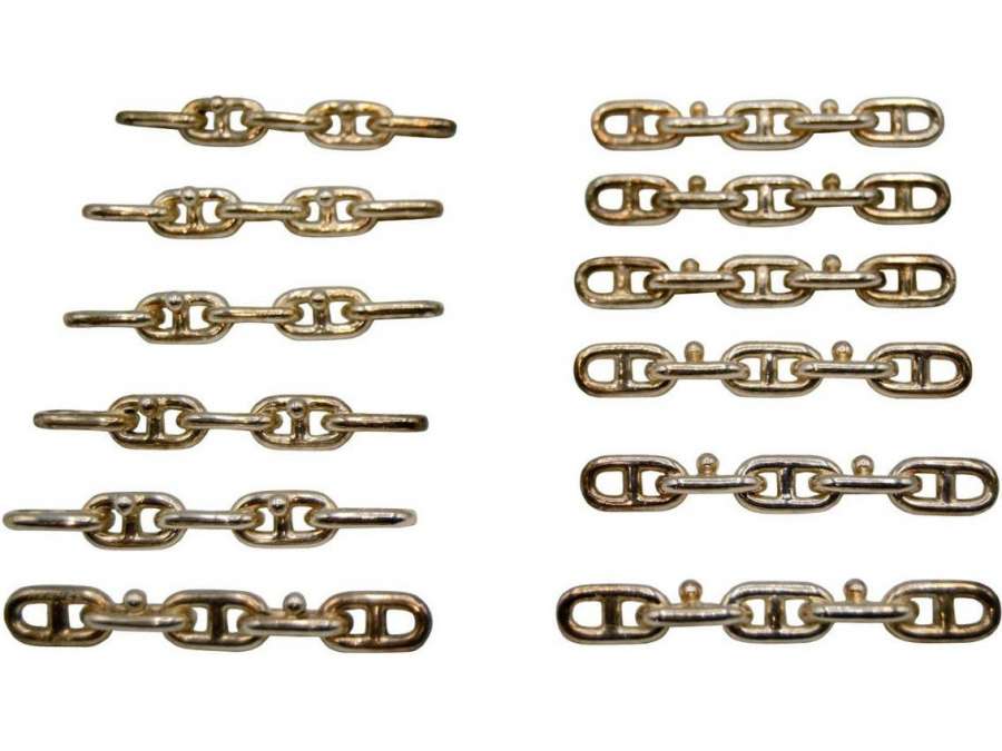 Hermès: 12 porte-couteaux en métal, 20ème siècle