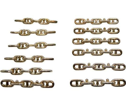 Hermès, 12 Metal Knife Holders, XX - cutlery, housewives