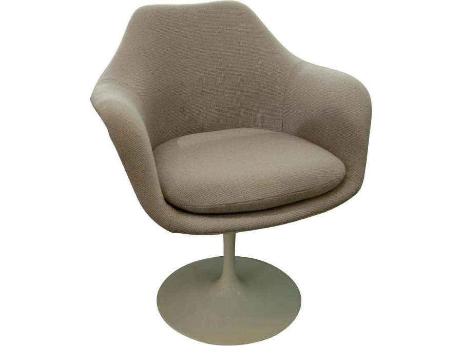Knoll & Eero Saarinen, Tulip Armchair, Quadra Fabric - Design Seats