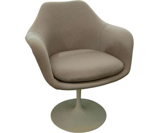 Knoll & Eero Saarinen, Tulip Armchair, Quadra Fabric - Design Seats