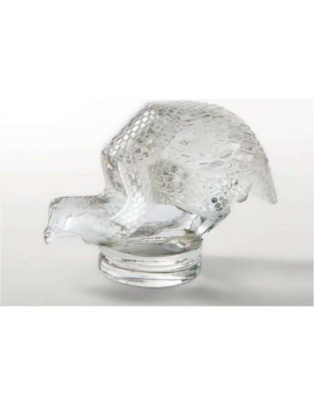 René Lalique : "Guinea Fowl" Mascot - vases and glass objects-Bozaart