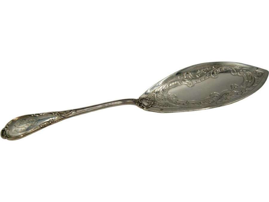 19th century silver pie server