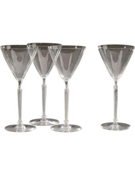 René Lalique : "Clos Saint Odile " Glass" - wine glasses, old glasses services-Bozaart