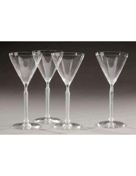 René Lalique : "Clos Saint Odile " Glass" - wine glasses, old glasses services-Bozaart