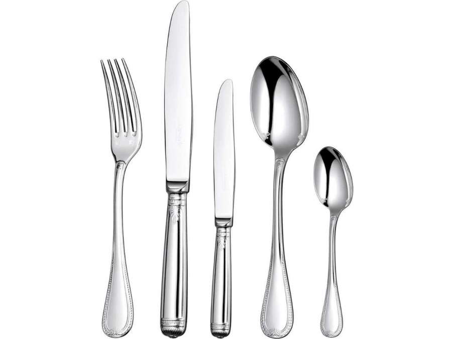 Christofle model "Malmaison", + silver plated cutlery from 20th century