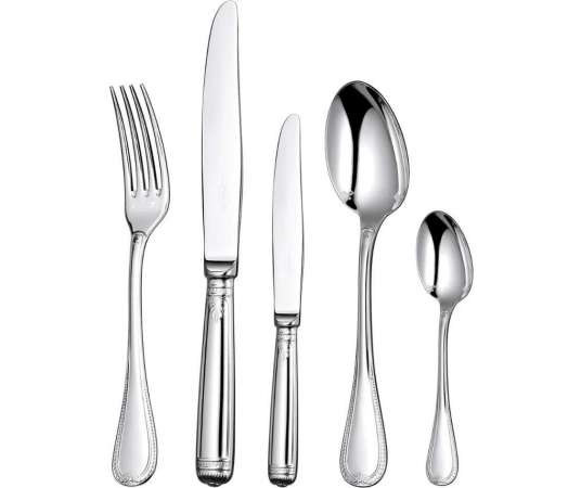 Christofle model "Malmaison", silver metal cutlery (43 pieces) - cutlery, housewives